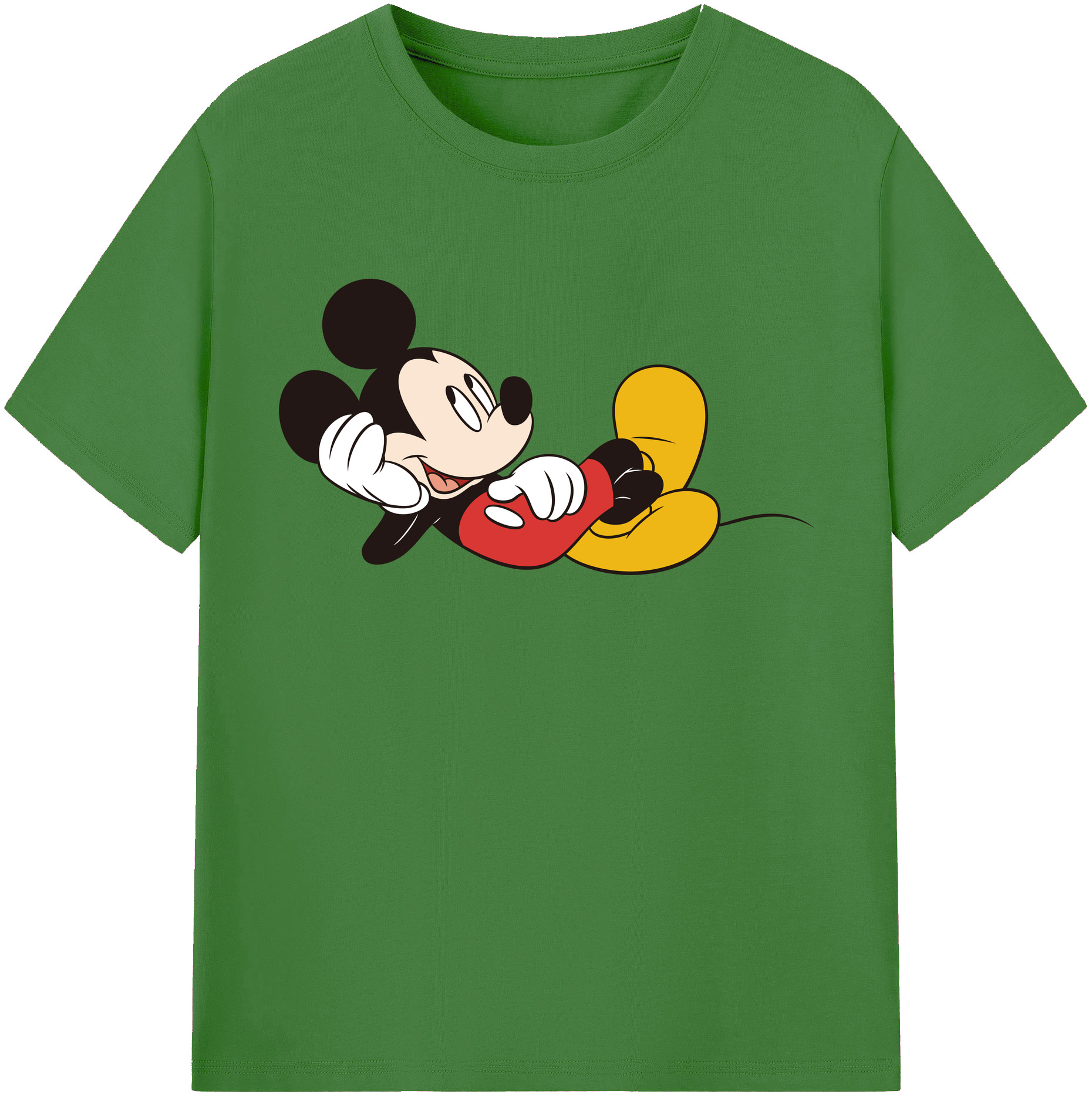 （画像用） ミッキーマウス Mickey Mouse レディースカジュアルプリントTシャツ（綿100％）